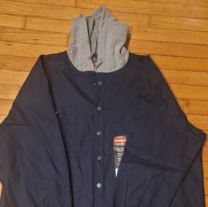 Wrangler shirt jacket denim with fleece hood '2XL